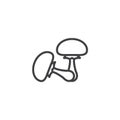 Whole Mushrooms line icon