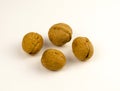 Whole nut fruits on a light background Royalty Free Stock Photo