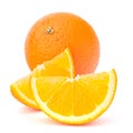 Whole orange fruit and his segments or cantles