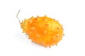 Whole orange kiwano fruit isolated on white background Royalty Free Stock Photo