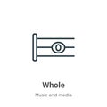 Whole outline vector icon. Thin line black whole icon, flat vector simple element illustration from editable music and media
