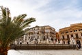 Whole panorama of Praetorian fountain in Piazza Pretoria, Palermo, Italy Royalty Free Stock Photo