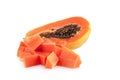 Whole papaya fruits on white background Royalty Free Stock Photo