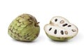 Whole and partial Cherimoya fruit