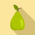 Whole pear icon, flat style