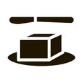 whole piece of butter and knife icon Vector Glyph Illustration