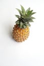 Whole Pineapple Fruit Isolated on White Surface. Royalty Free Stock Photo