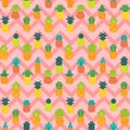 Whole pineapples vector seamless pattern