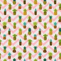 Whole pineapples vector seamless pattern