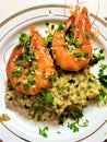 Whole Prawns with Seafood Risotto