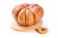 A whole orange pumpkin, like in fairy tales, isolated on white background.