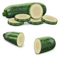 Whole, quarter, slices of Marrow Squash