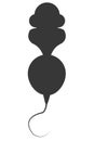 whole radish icon silhouette Royalty Free Stock Photo
