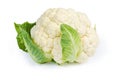 Whole raw cauliflower head on a white background Royalty Free Stock Photo