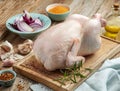 Whole raw chicken Royalty Free Stock Photo