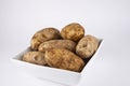 whole raw russet potatoes Royalty Free Stock Photo