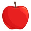 Whole red apple icon cartoon vector. Organic fruit Royalty Free Stock Photo