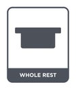 whole rest icon in trendy design style. whole rest icon isolated on white background. whole rest vector icon simple and modern
