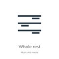 Whole rest icon vector. Trendy flat whole rest icon from music and media collection isolated on white background. Vector