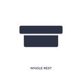 whole rest icon on white background. Simple element illustration from music and media concept