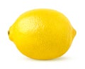 Whole ripe lemon isolated on white background