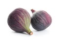 Whole ripe purple figs on white Royalty Free Stock Photo