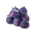 Whole ripe purple figs on white background Royalty Free Stock Photo