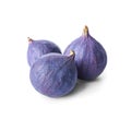 Whole ripe purple figs on white background Royalty Free Stock Photo