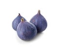 Whole ripe purple figs on white background Royalty Free Stock Photo