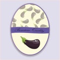 Whole ripe vegetable purple eggplant,with green stem