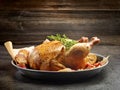 Whole roasted chicken Royalty Free Stock Photo