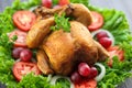 Whole roasted chicken Royalty Free Stock Photo