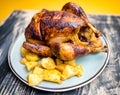 Whole roasted chicken Royalty Free Stock Photo