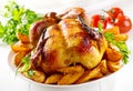 Whole roasted chicken Royalty Free Stock Photo