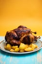 Whole roasted french farm chicken Royalty Free Stock Photo