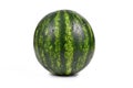 Whole round watermelon on white background