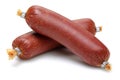 Whole Sausages on white background
