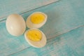 Whole and sliced boiled eggs Royalty Free Stock Photo