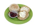 Whole Grain English Muffins Buttered Royalty Free Stock Photo