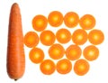 Whole and Sliced Carrots Royalty Free Stock Photo