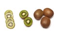 Whole and sliced kiwifruit