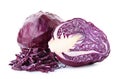 Whole and sliced red cabbage, isolated on white Royalty Free Stock Photo