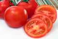 Whole and Sliced Tomatoes Royalty Free Stock Photo