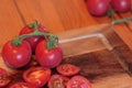 Whole and sliced tomatoes Royalty Free Stock Photo