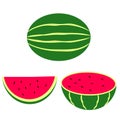 Whole and Sliced Watermelon