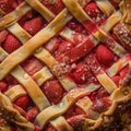 Whole Strawberry Rhubarb pie fresh from the oven Royalty Free Stock Photo