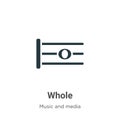 Whole vector icon on white background. Flat vector whole icon symbol sign from modern music and media collection for mobile