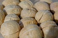 Whole walnuts background. Royalty Free Stock Photo