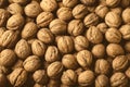 Whole Walnuts background, food concept. Top view Royalty Free Stock Photo