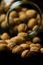 Whole Walnuts in Glass Jar Royalty Free Stock Photo